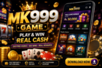 MK999 Game APK online casino gaming platform with cards, chips, coins, and smartphone